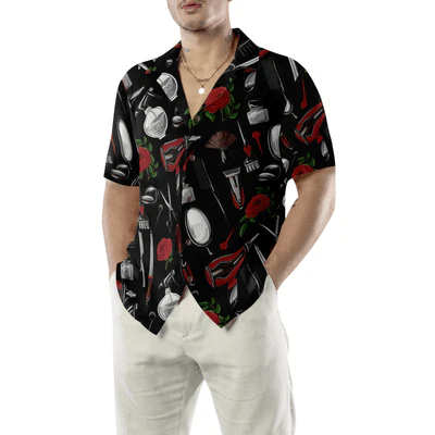 Hairdresser Hawaiian Shirt - Hairdresser Tools, Red Roses Aloha Shirt For Men - Perfect Gift For Hairdresser, Husband, Boyfriend, Family, Friends - Image 5