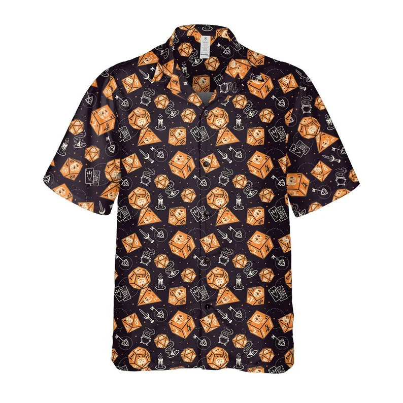 Halloween DnD Hawaiian Shirt, Dice Hawaiian Shirt, DnD Halloween Aloha Shirt For Men & Women - Halloween Gift For Members Family, Friends
