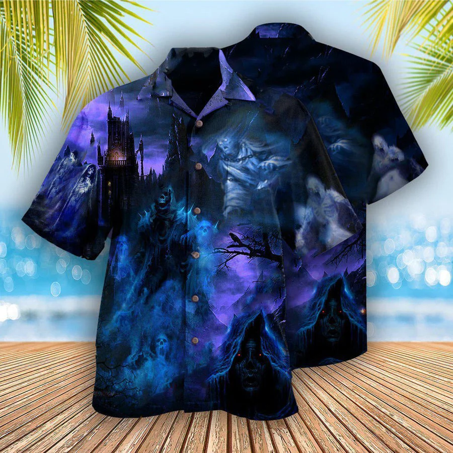 Halloween Hawaiian Shirt, Halloween It's Skoopy Season, Starry Night Aloha Shirt For Men & Women - Halloween Gift For Members Family, Friends - Image 2
