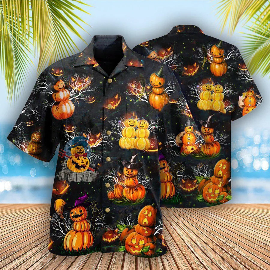 Halloween Hawaiian Shirt, Halloween Lets Get Lit Cool, Pumpkin Scary Aloha Shirt For Men & Women - Halloween Gift For Members Family, Friends - Image 2