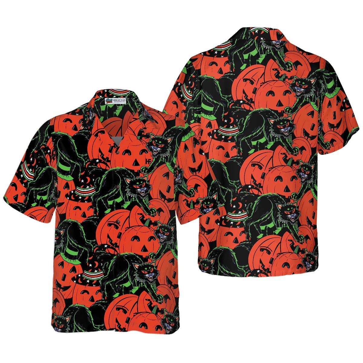 Halloween Horror Queen Cat Halloween Hawaiian Shirt, Halloween Shirt For Men And Women - Perfect Gift For Lover, Friend, Family - Image 4