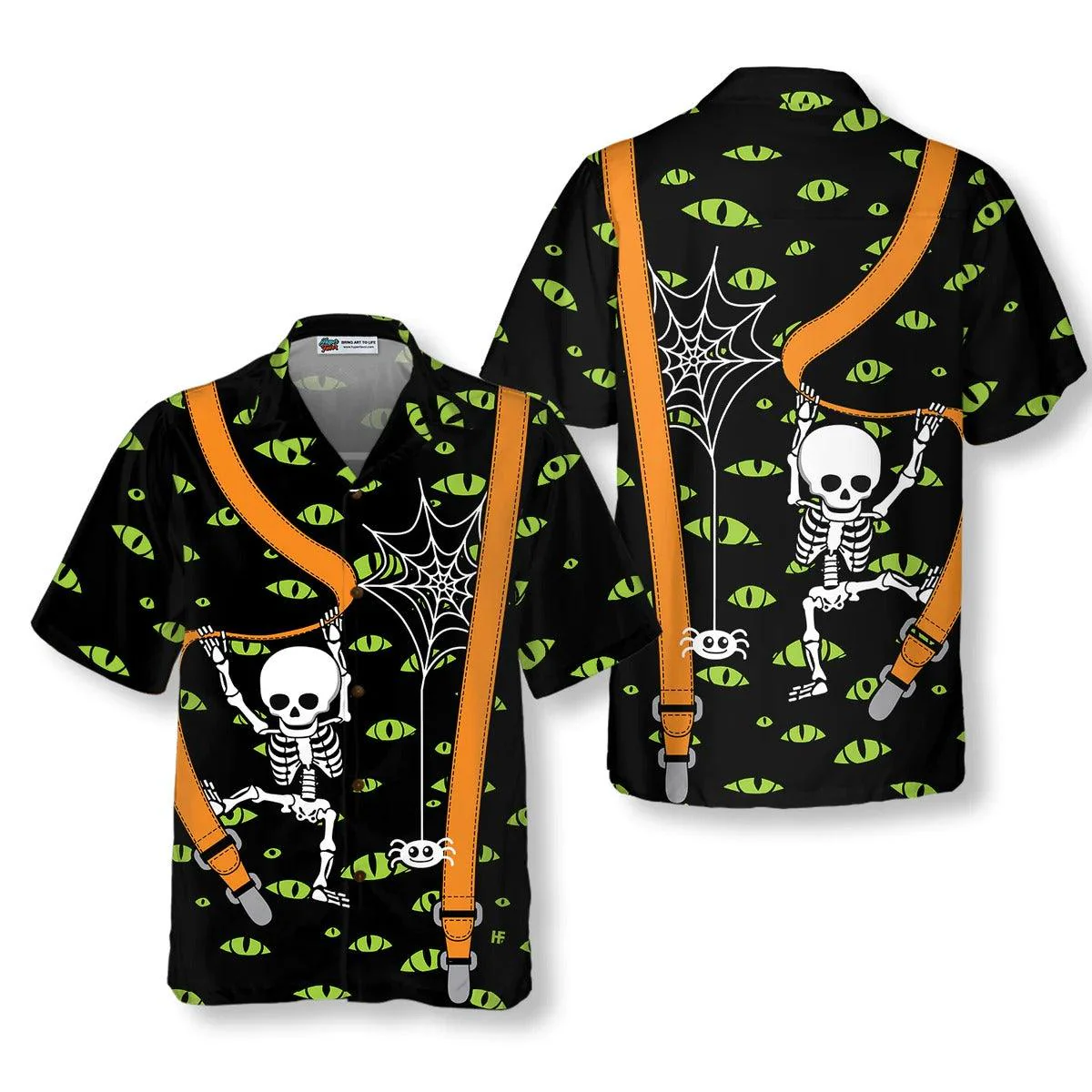 Halloween Skeleton And Monster Eyes Hawaiian Shirt - Perfect Gift For Lover, Friend, Family