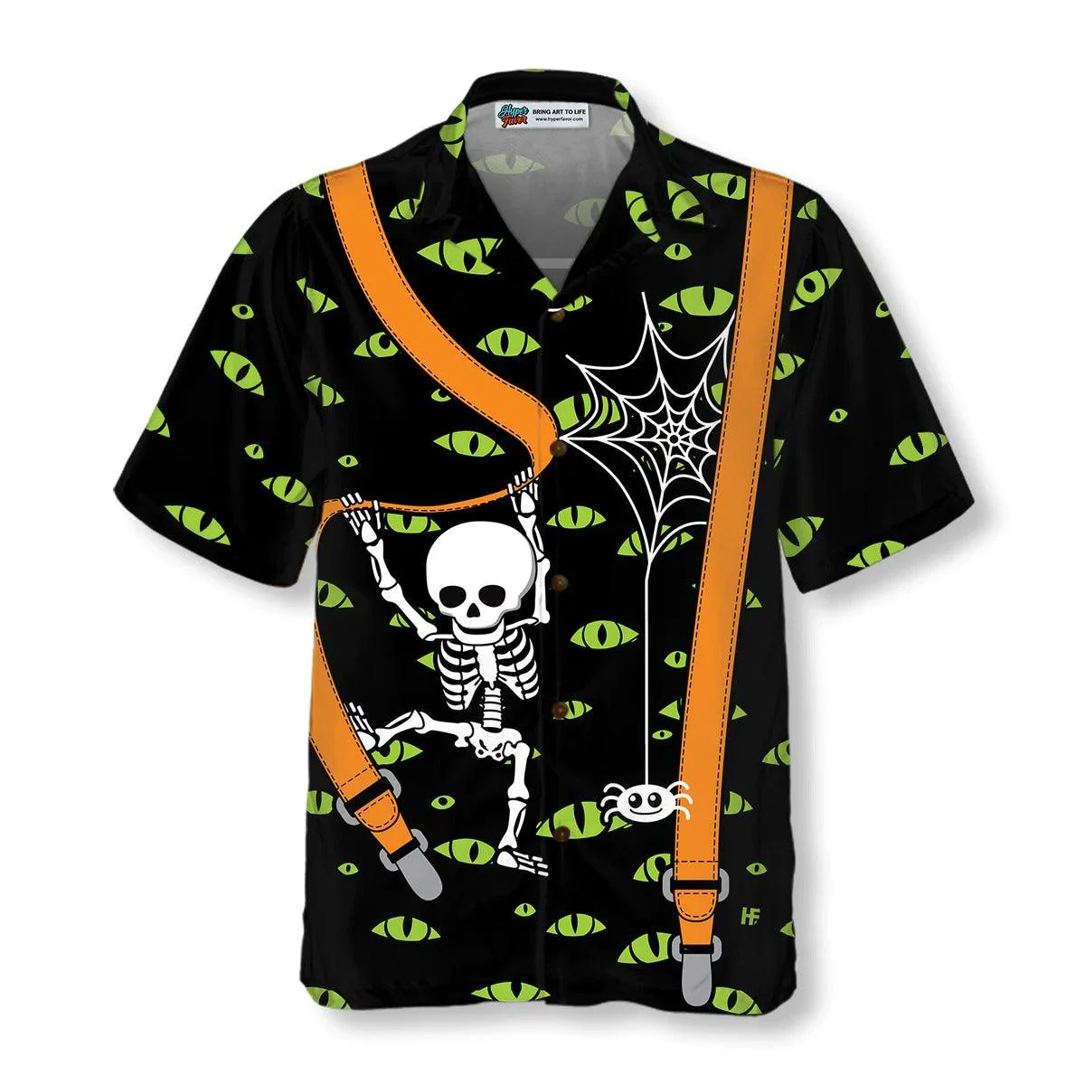 Halloween Skeleton And Monster Eyes Hawaiian Shirt - Perfect Gift For Lover, Friend, Family - Image 3