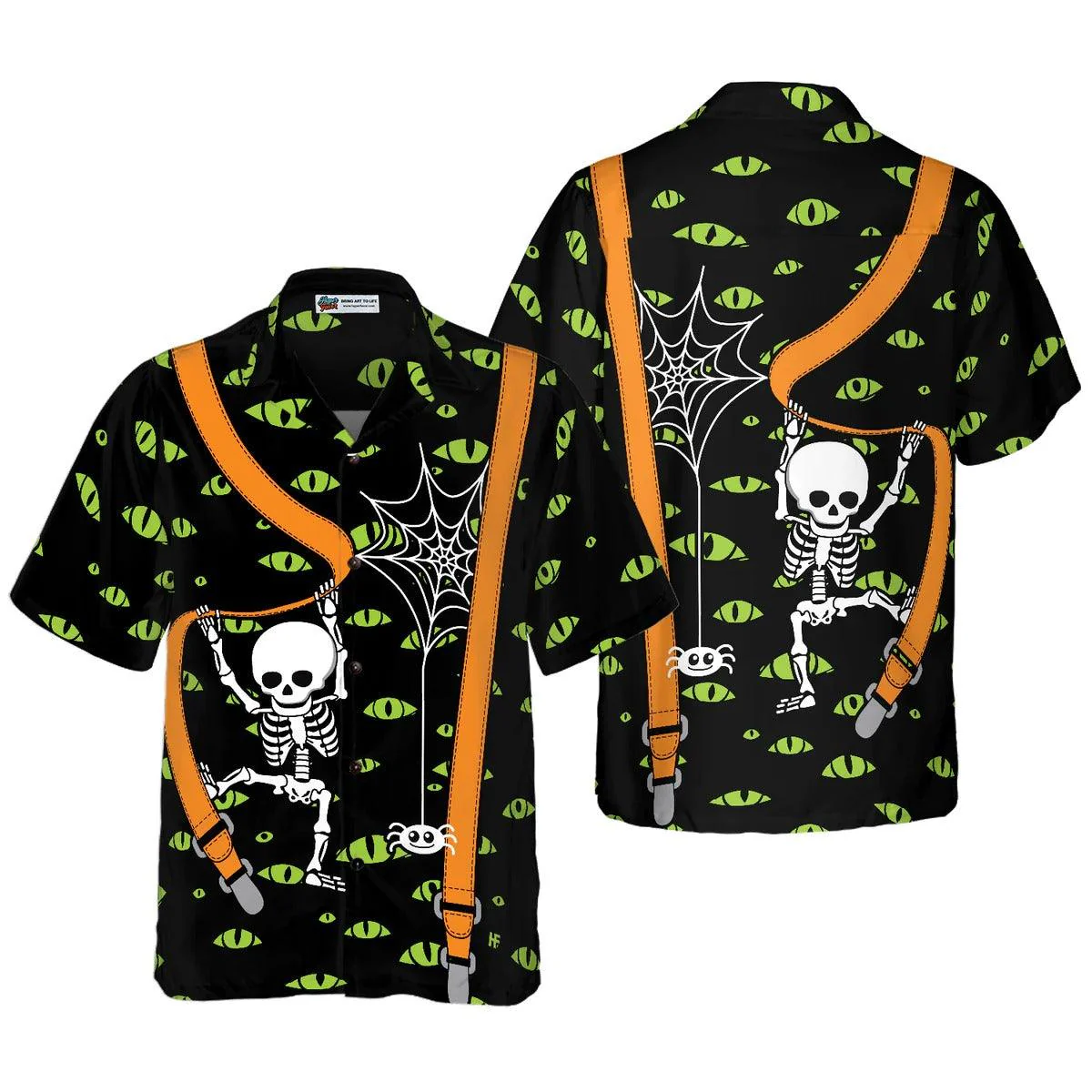Halloween Skeleton And Monster Eyes Hawaiian Shirt - Perfect Gift For Lover, Friend, Family - Image 4