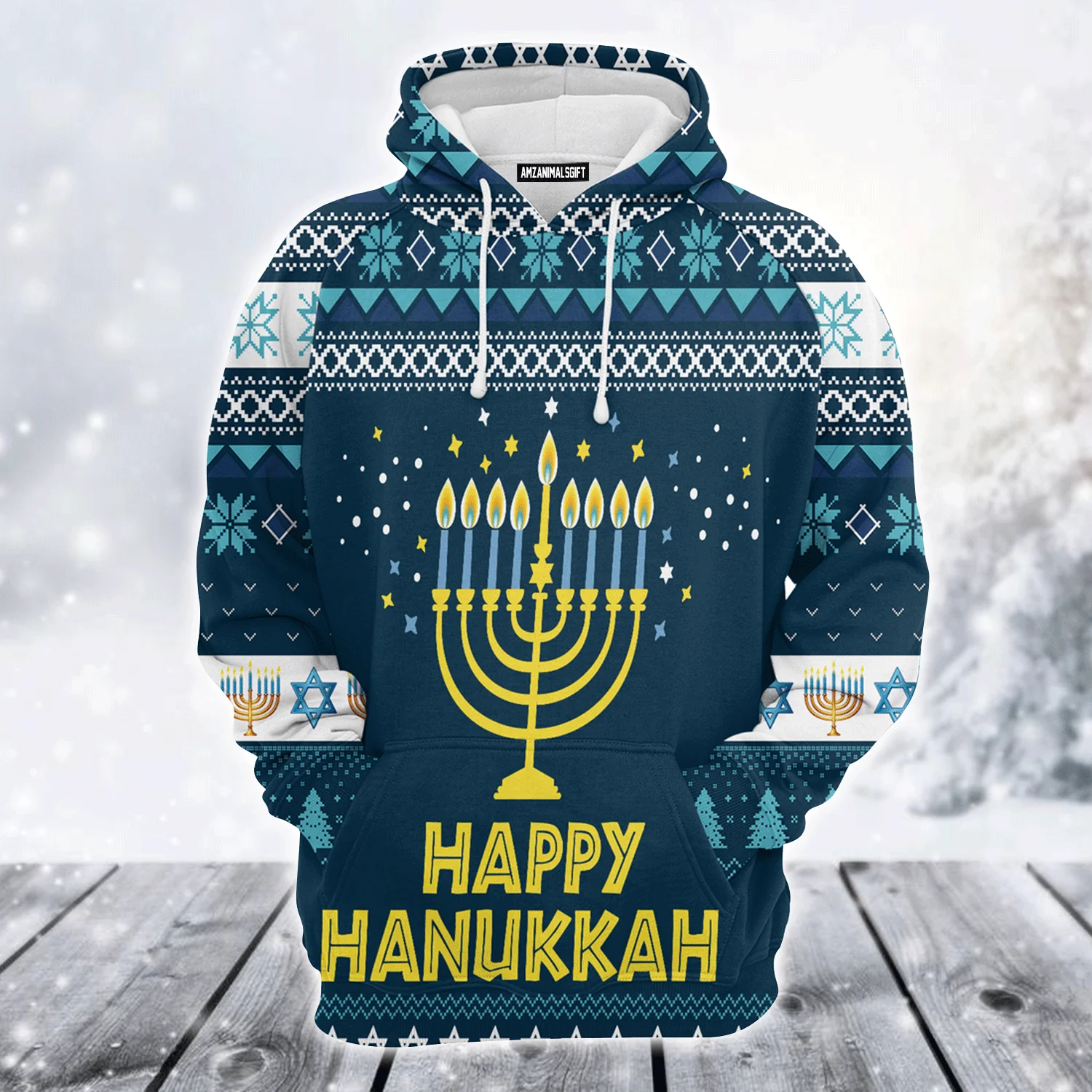 Hanukkah Premium Christmas Hoodie, Happy Hanukkah Christmas Unisex Hoodie For Men & Women - Perfect Gift For Christmas, Friends, Family - Image 2