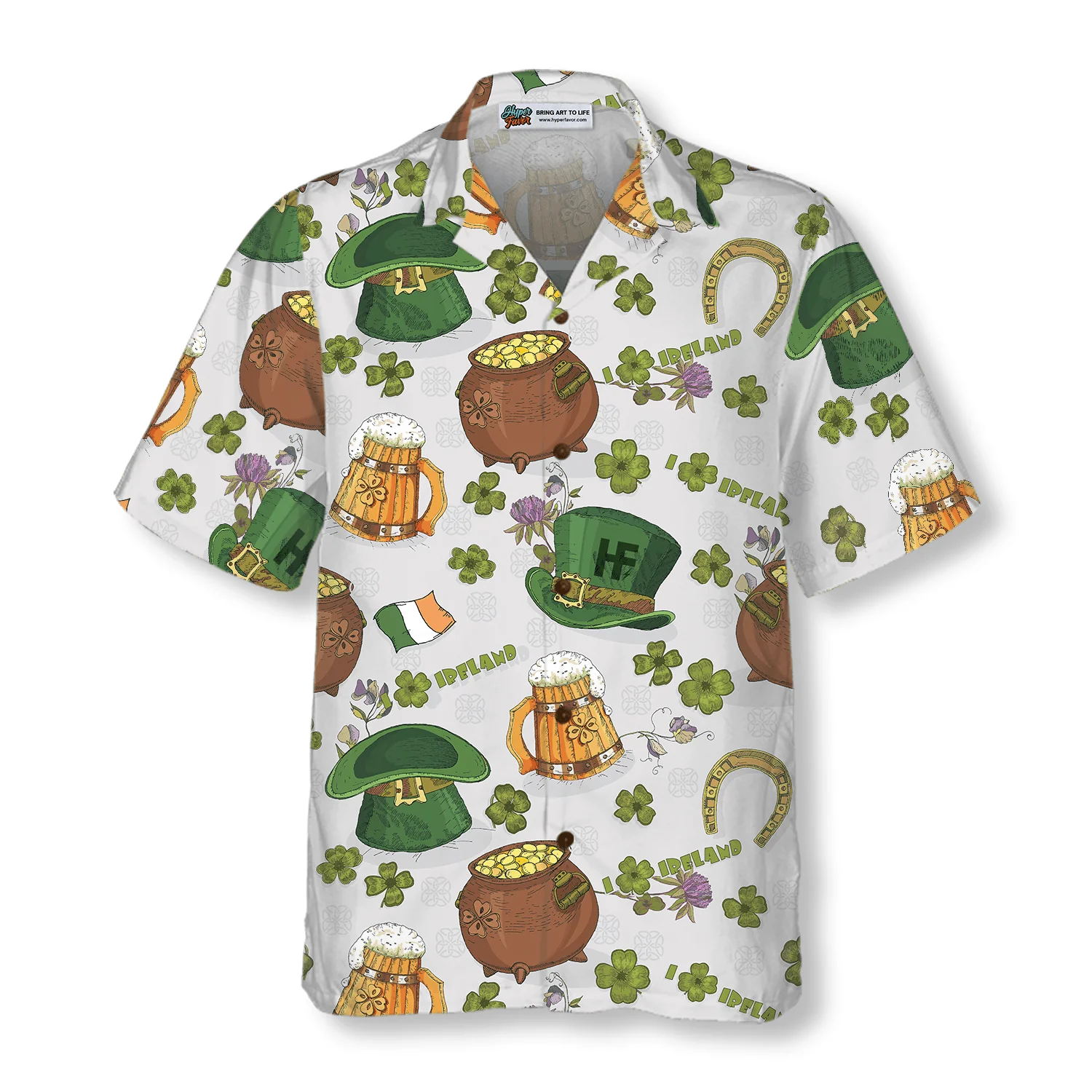 Happy Saint Patrick's Day Ireland Proud Pattern Hawaiian Shirt, Colorful Summer Aloha Shirts For Men Women, Perfect Gift For Husband, Wife, Friend - Image 5