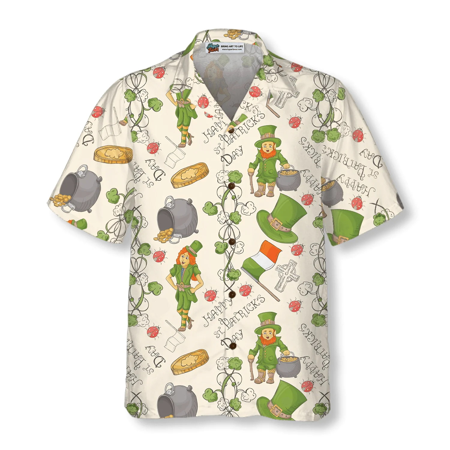 Happy Saint Patrick's Day Ireland Proud Pattern Hawaiian Shirt, Colorful Summer Aloha Shirts For Men Women, Perfect Gift For Husband, Wife, Friend - Image 4