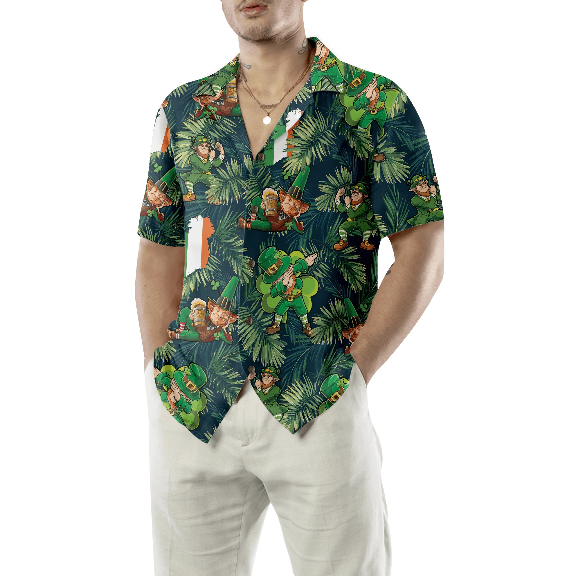 Happy Saint Patrick's Day Irish Leprechaun Hawaiian Shirt, Colorful Summer Aloha Shirts For Men Women, Perfect Gift For Husband, Wife, Friend - Image 4