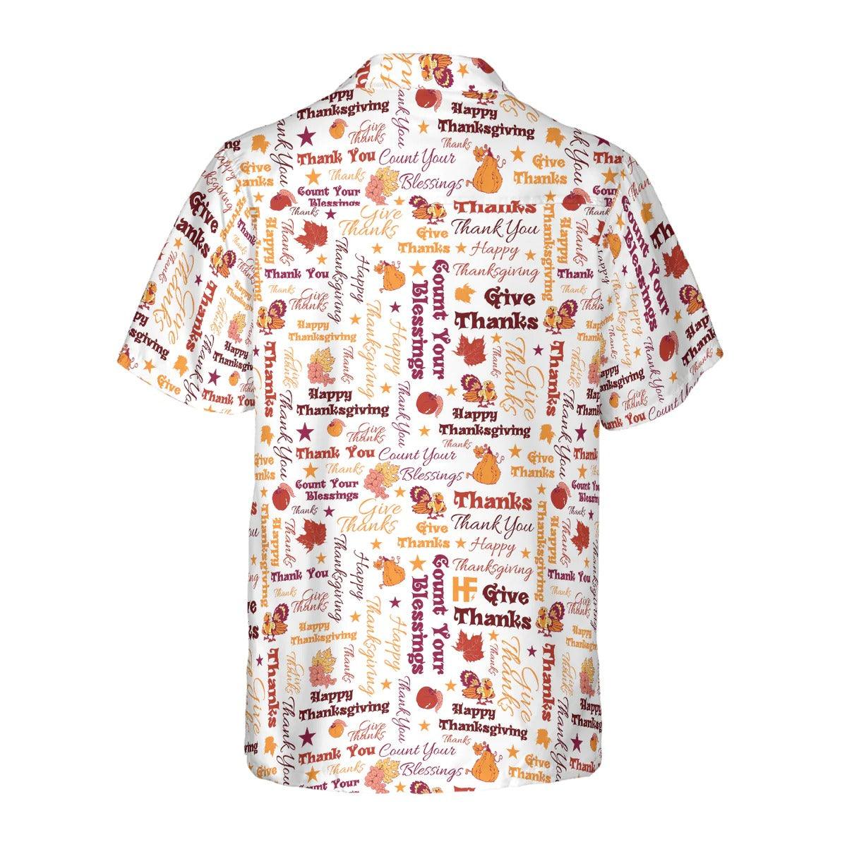 Happy Thanksgiving Hawaiian Shirt - Give Thanks For Thanksgiving Day Aloha Hawaiian Shirt - Perfect Gift For Lover, Friend, Family - Image 3