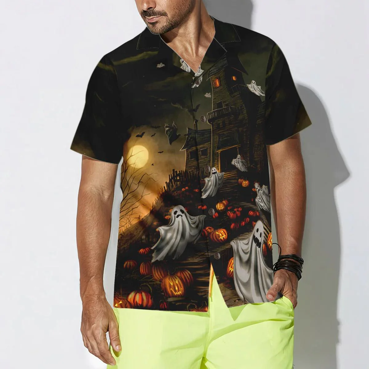 Haunted House For Ghost Halloween Hawaiian Shirt, Halloween Shirt For Men And Women - Perfect Gift For Lover, Friend, Family