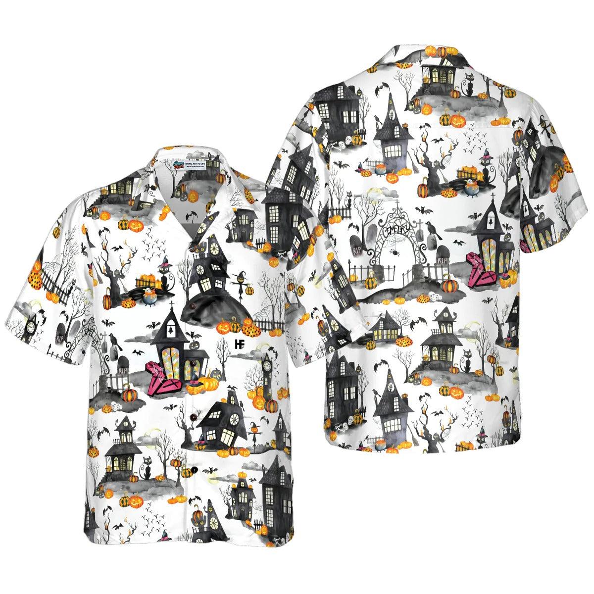 Haunted Houses Halloween Hawaiian Shirt, Halloween Shirt For Men And Women - Perfect Gift For Lover, Friend, Family - Image 4