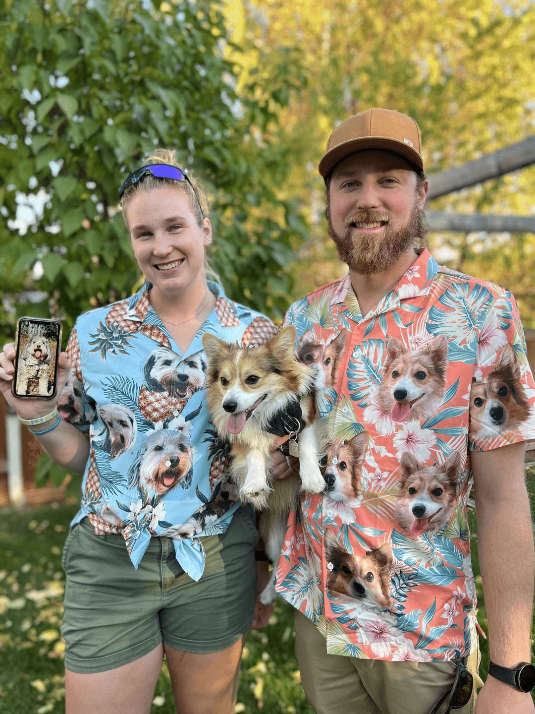 Hawaiian Shirt With Your Dog's Face - Pineapple Pattern Light Blue Color Aloha Shirt - Personalized Hawaiian Shirt For Men & Women, Pet Lovers - Image 8