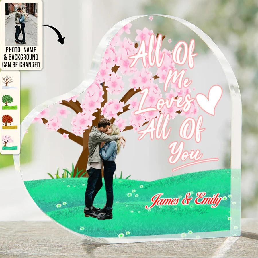 Heart Shaped Acrylic Plaque For Couple - All Of Me Loves All Of You Custom Photo Personalized Heart Shaped Acrylic Plaque - Perfect Gift For Couple, Valentine - Image 2