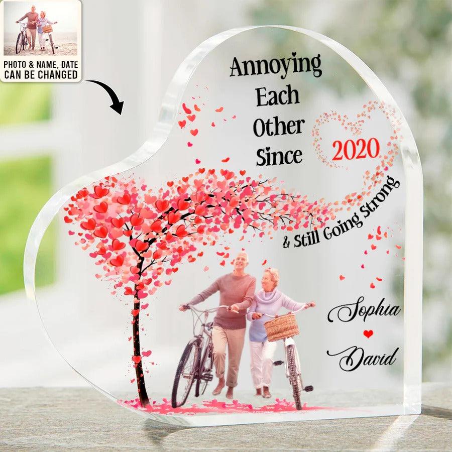 Heart Shaped Acrylic Plaque For Couple - Annoying Each Other And Still Going Strong Custom Photo Personalized - Perfect Gift For Couple, Valentine - Image 2