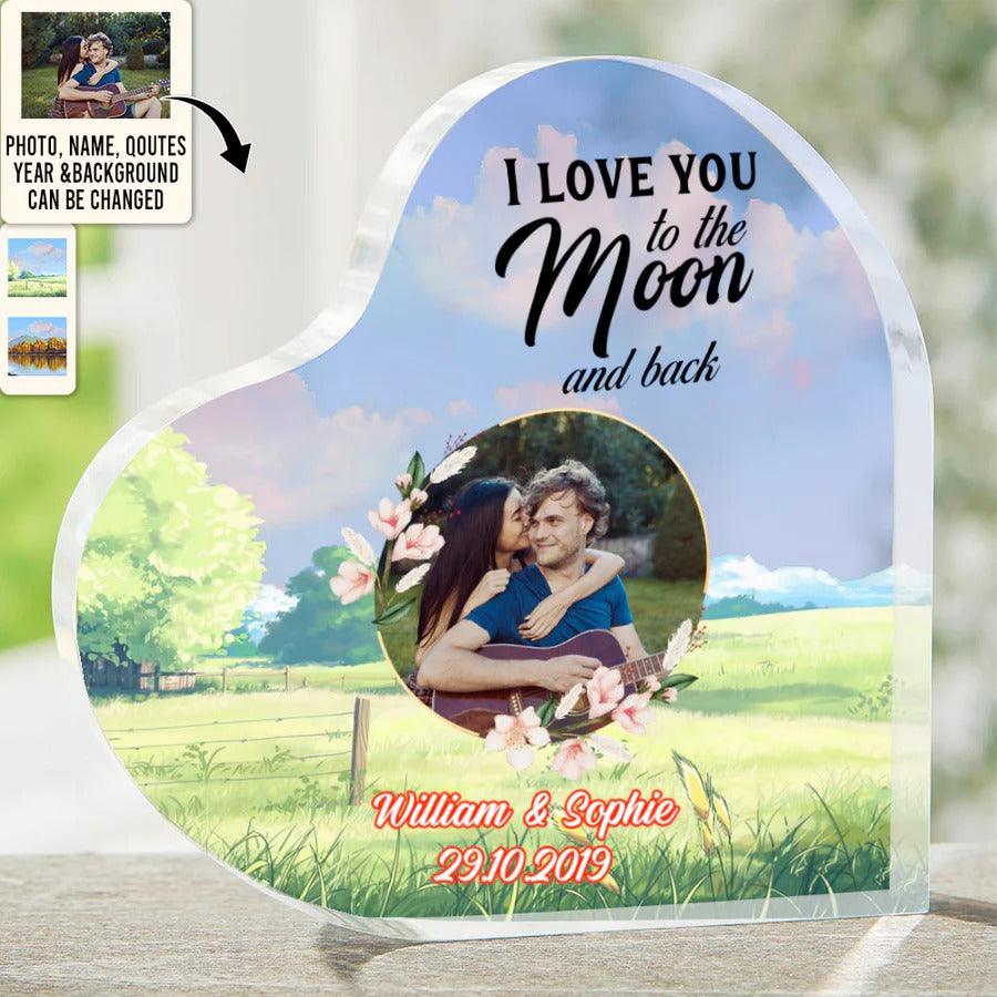 Heart Shaped Acrylic Plaque For Couple - I Am Happiest When I'm Right Next To You Custom Photo Personalized - Perfect Gift For Couple, Valentine