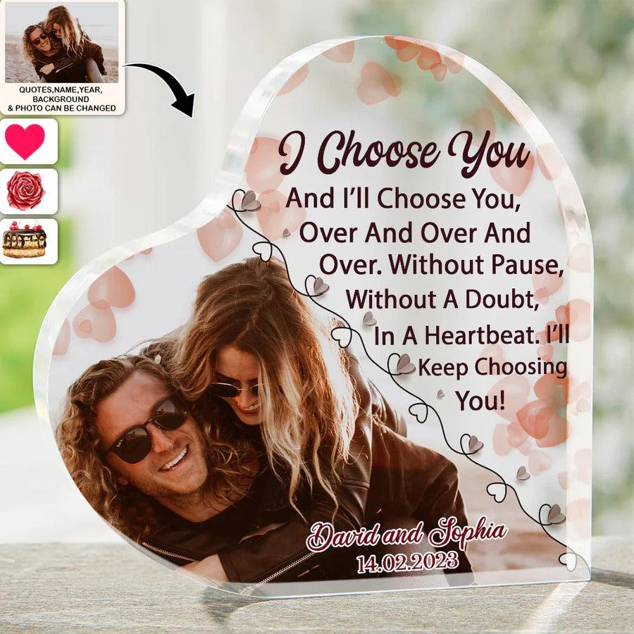 Heart Shaped Acrylic Plaque For Couple - When I Say Love You More Mean I Love You Personalized Shaped Acrylic Plaque - Perfect Gift For Couple, Valentine - Image 2