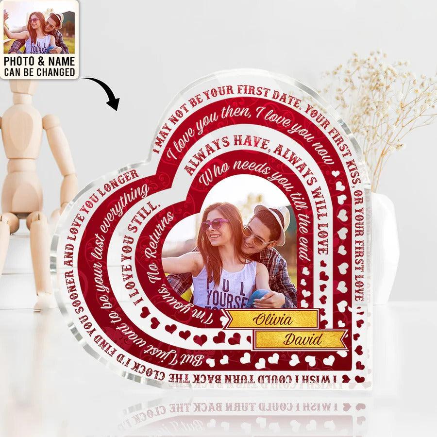 Heart Shaped Acrylic Plaque For Couple - Who Needs You Till The End, I'm Yours, No Returns Personalized Shaped Acrylic Plaque - Perfect Gift For Couple, Valentine - Image 2