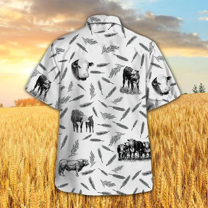 Hereford Cattle Hawaiian Shirt - Hereford Cattle Pattern Cow Hawaiian Shirt - Perfect Gift For Friend, Family - Image 2