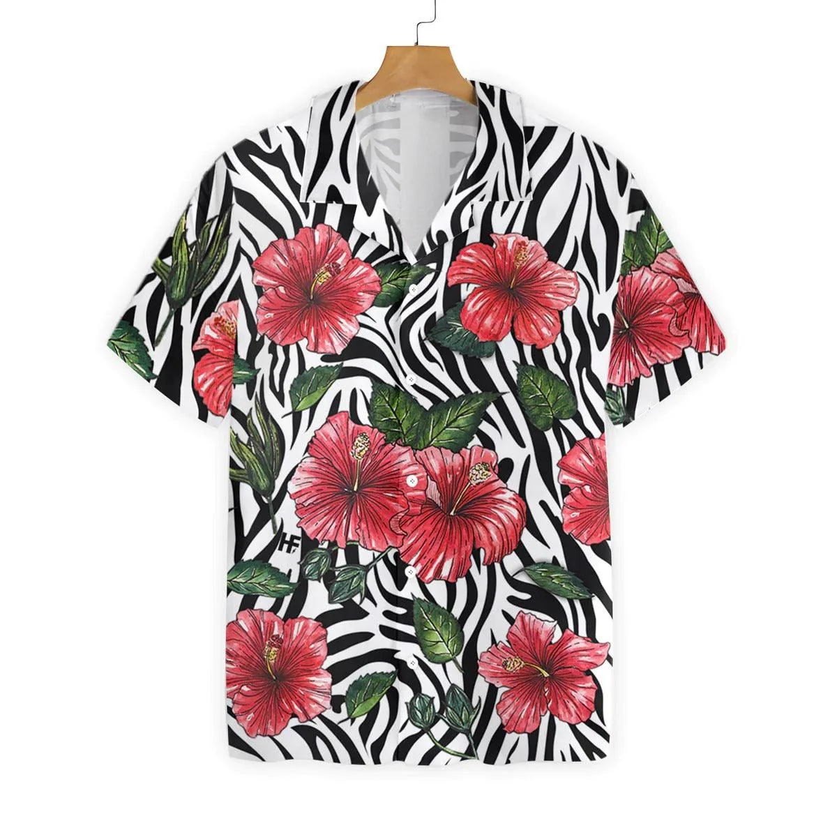 Hibiscus Zebra Watercolor Painting Art Hawaiian Shirt, Funny Aloha Shirt - Perfect Gift For Friends, Husband, Boyfriend, Family, Summer Lovers - Image 2