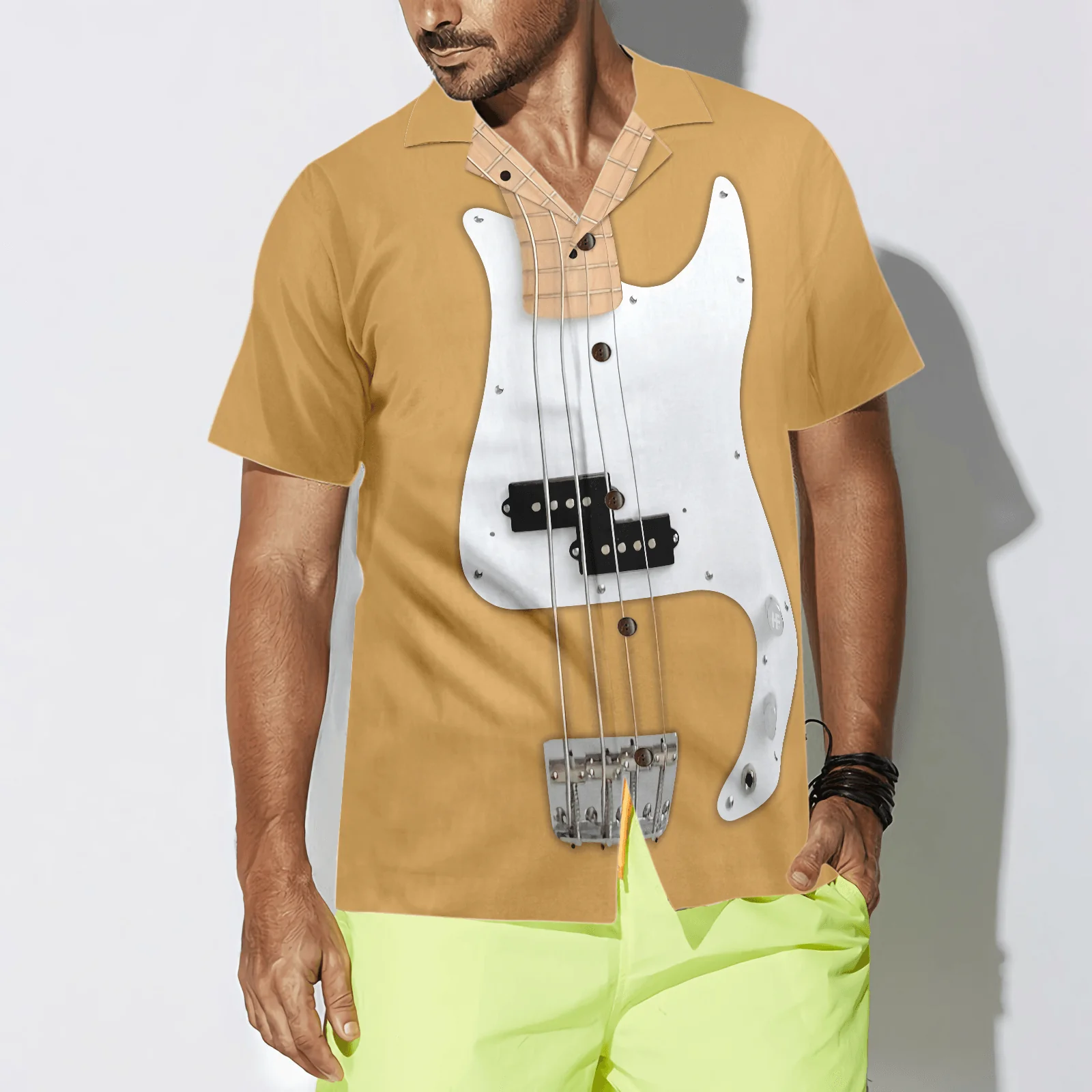 High Quality Bass Guitar Hawaiian Shirt, Colorful Summer Aloha Shirt For Men Women, Perfect Gift For Friend, Team, Family, Bass Guitar Lovers - Image 4