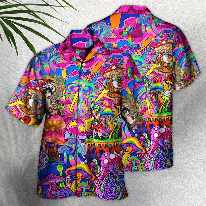 Hippie Aloha Hawaiian Shirt - Hippie Magic Trippy Mushroom Awesome Hawaiian Shirt For Summer - Perfect Gift For Friend, Family - Image 2