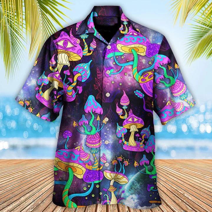 Hippie Aloha Hawaiian Shirt - Hippie Mushroom Hippie Life Lover Hawaiian Shirt For Summer - Perfect Gift For Friend, Family