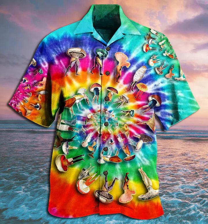 Hippie Aloha Hawaiian Shirt - Hippie Mushroom Peace Life A Little Hippie Hawaiian Shirt For Summer - Perfect Gift For Friend, Family - Image 2