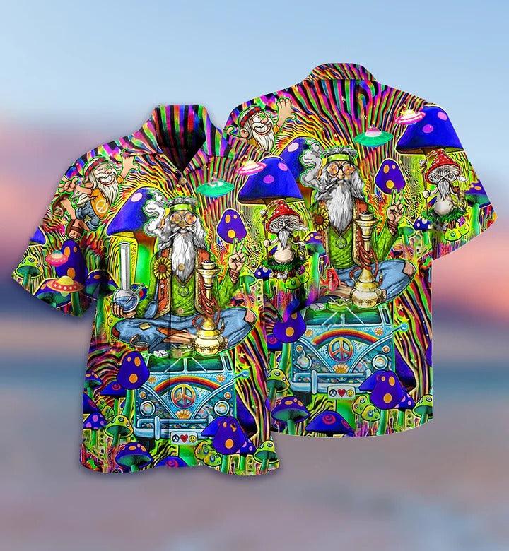 Hippie Aloha Hawaiian Shirt - Hippie Mushroom Peace The Colorful Of Life Hawaiian Shirt For Summer - Perfect Gift For Friend, Family