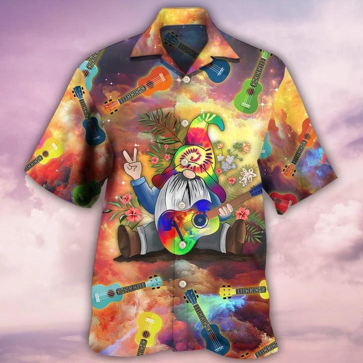 Hippie Aloha Hawaiian Shirt - Hippie Ukulele Hippie Let It Be Hawaiian Shirt For Summer - Perfect Gift For Friend, Family