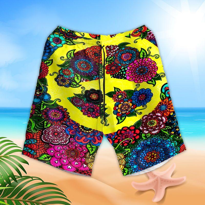 Hippie Aloha Hawaiian Shirts For Summer, Hippie Peace Flowers Hippie Style Hawaiian Set For Men Women, Best Gift For Friend, Hippie Lovers - Image 3