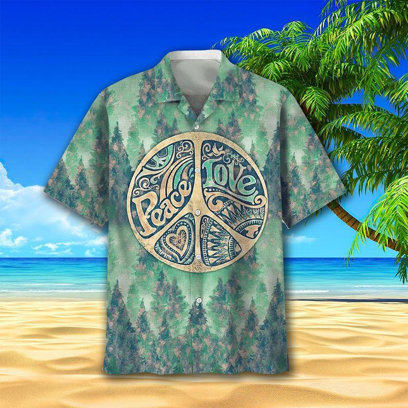 Hippie Aloha Hawaiian Shirts For Summer, Hippie Peace Love Hippie Style Hawaiian Set For Men Women, Best Gift For Friend, Hippie Lovers - Image 2