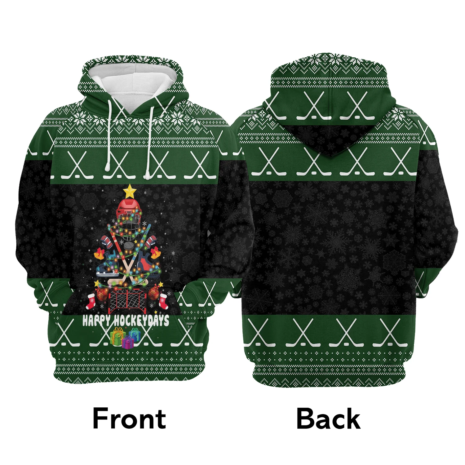 Hockey Christmas Pullover Premium Hoodie Happy Hockeydays, Perfect Outfit For Men And Women On Christmas New Year Autumn Winter - Image 2