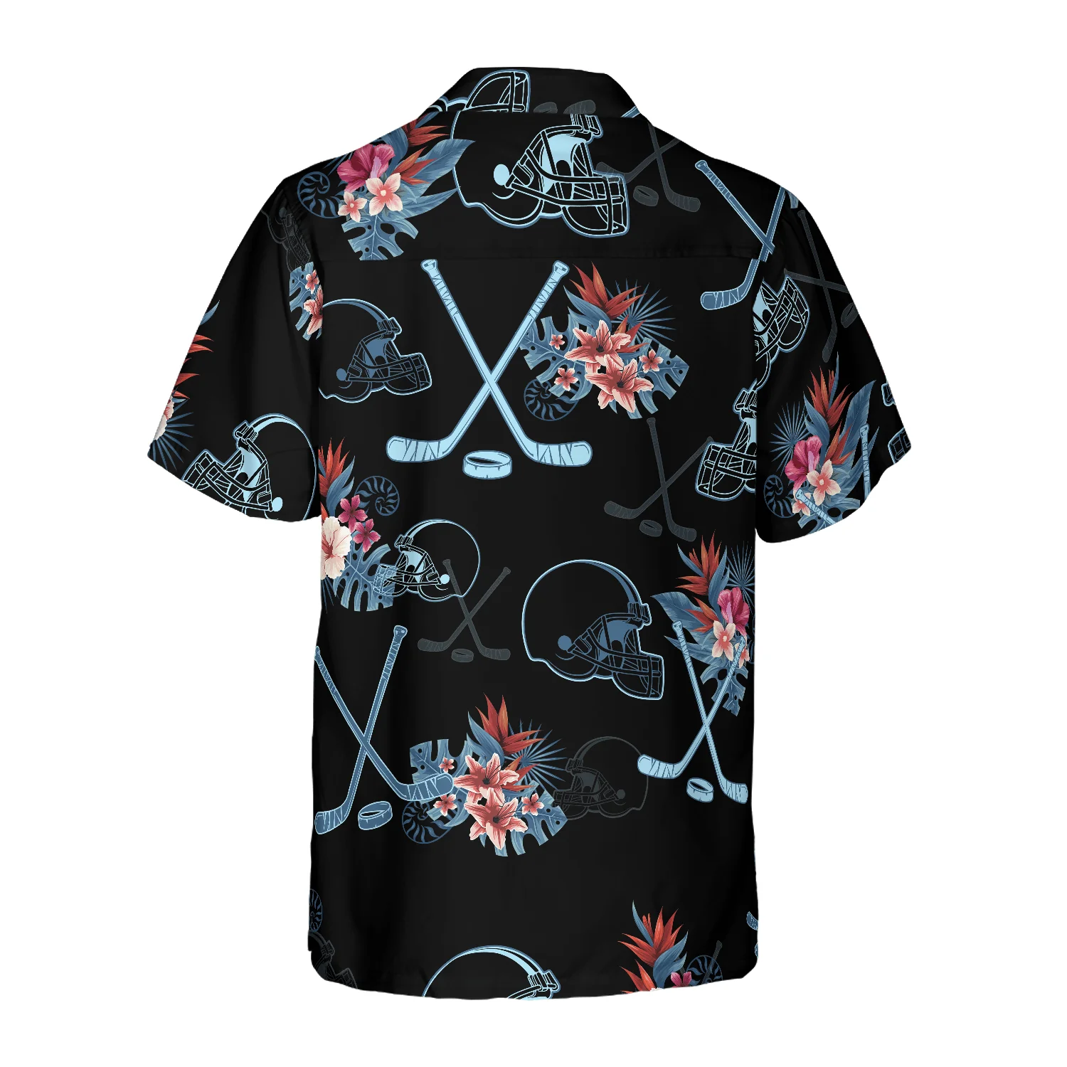 Hockey Helmet Tropical Pattern Aloha Hawaiian Shirt For Summer, Colorful Shirt For Men Women, Perfect Gift For Friend, Team, Family, Hockey Lovers - Image 2