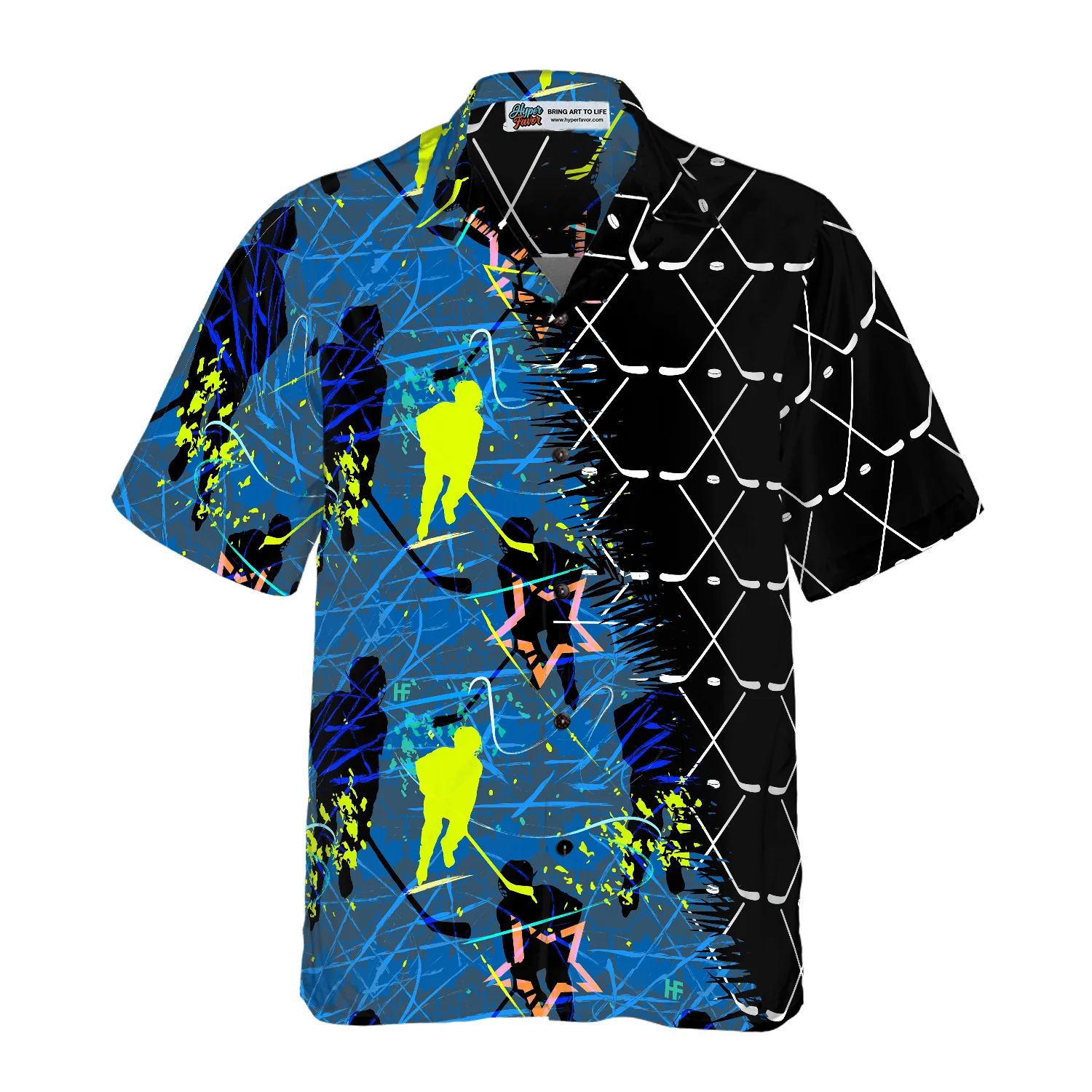 Hockey Sticks Pattern Aloha Hawaiian Shirt For Summer, Colorful Hawaiian Shirt Outfit For Men Women, Gift For Friend, Team, Family, Hockey Lovers - Image 3