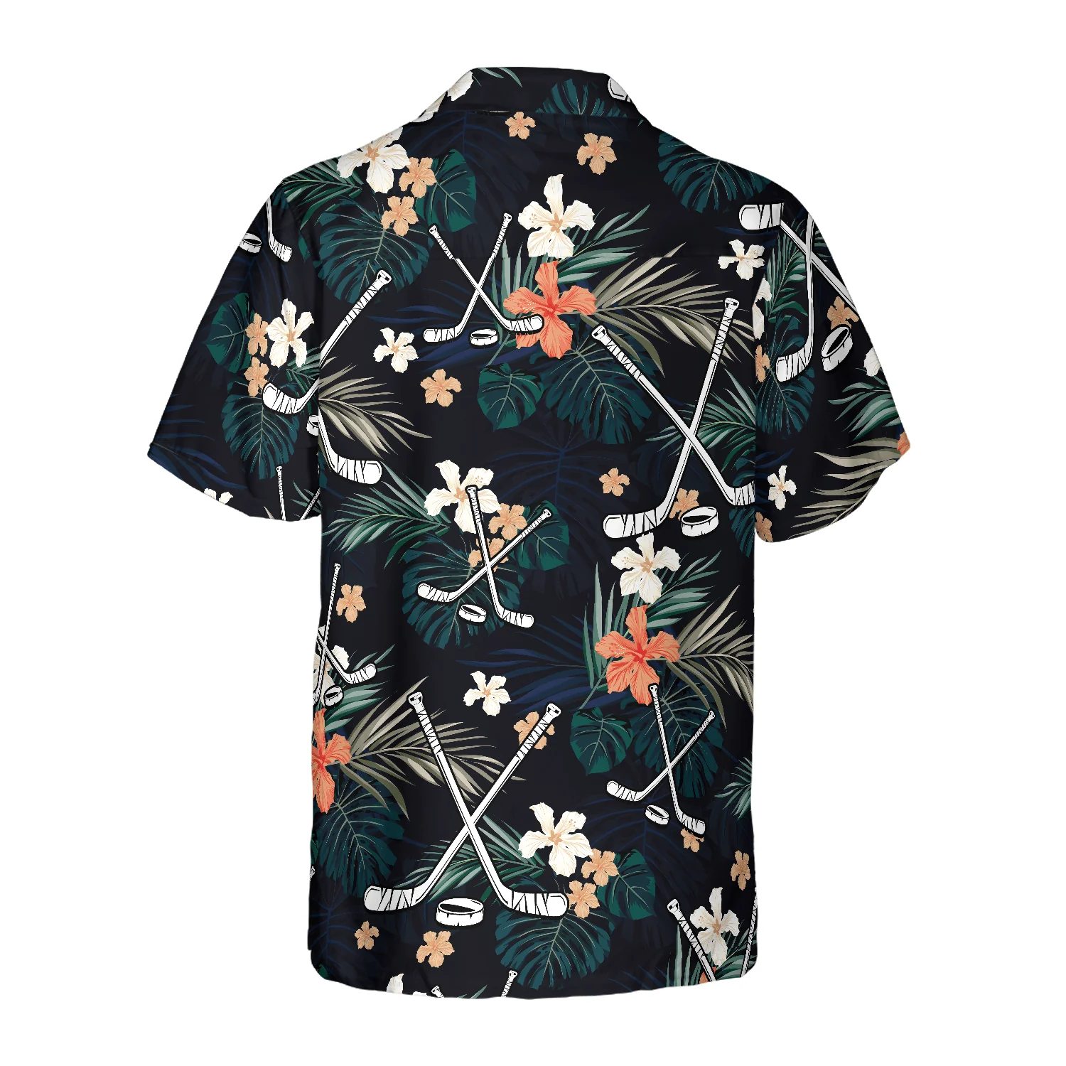 Hockey Tropical Black & Blue Hawaiian Shirt, Colorful Summer Aloha Shirt For Men Women, Perfect Gift For Husband, Wife, Friend, Family - Image 4
