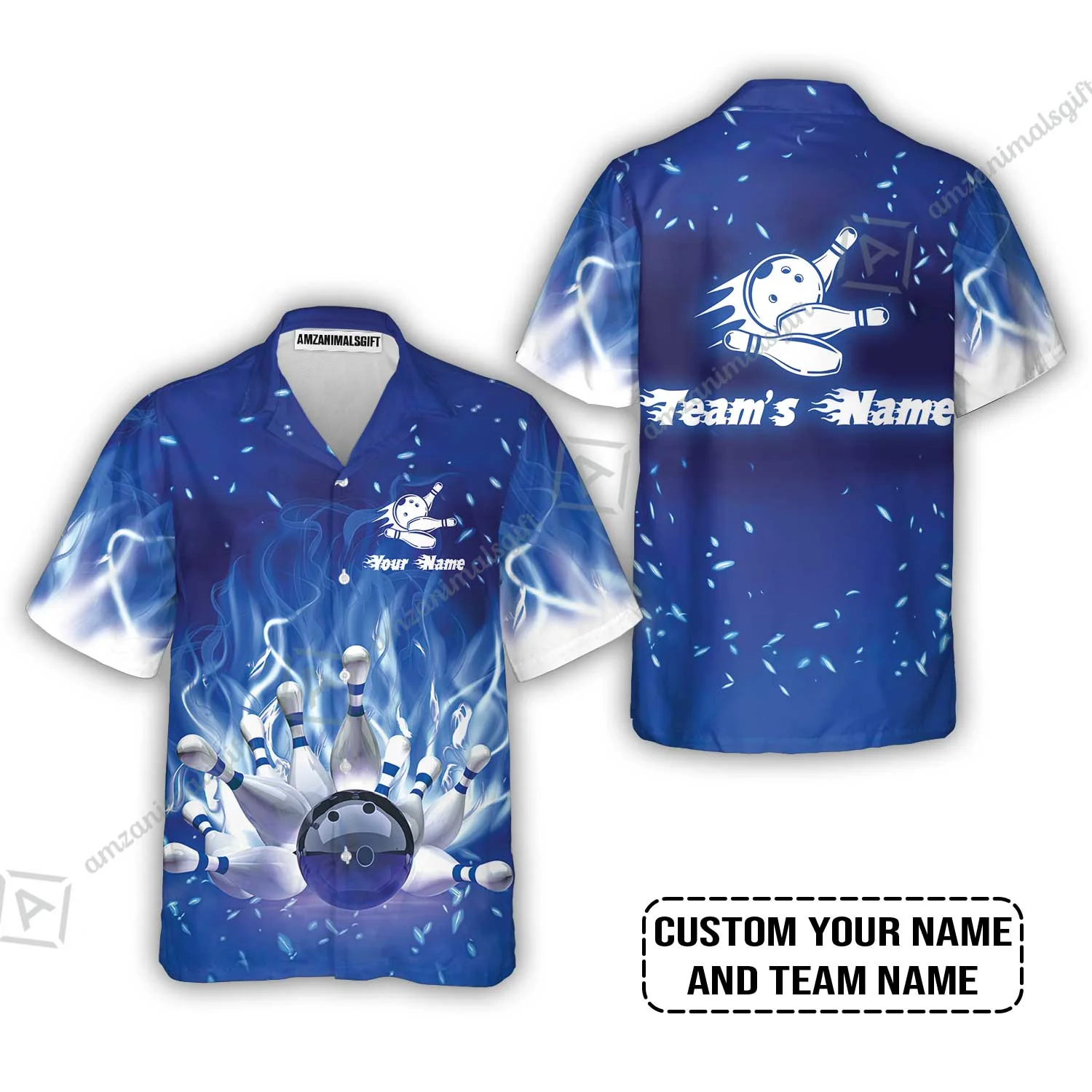 Hoodie Bowling Custom Name - Bowling On Blue Fire Personalized Bowling Hoodie - Image 7