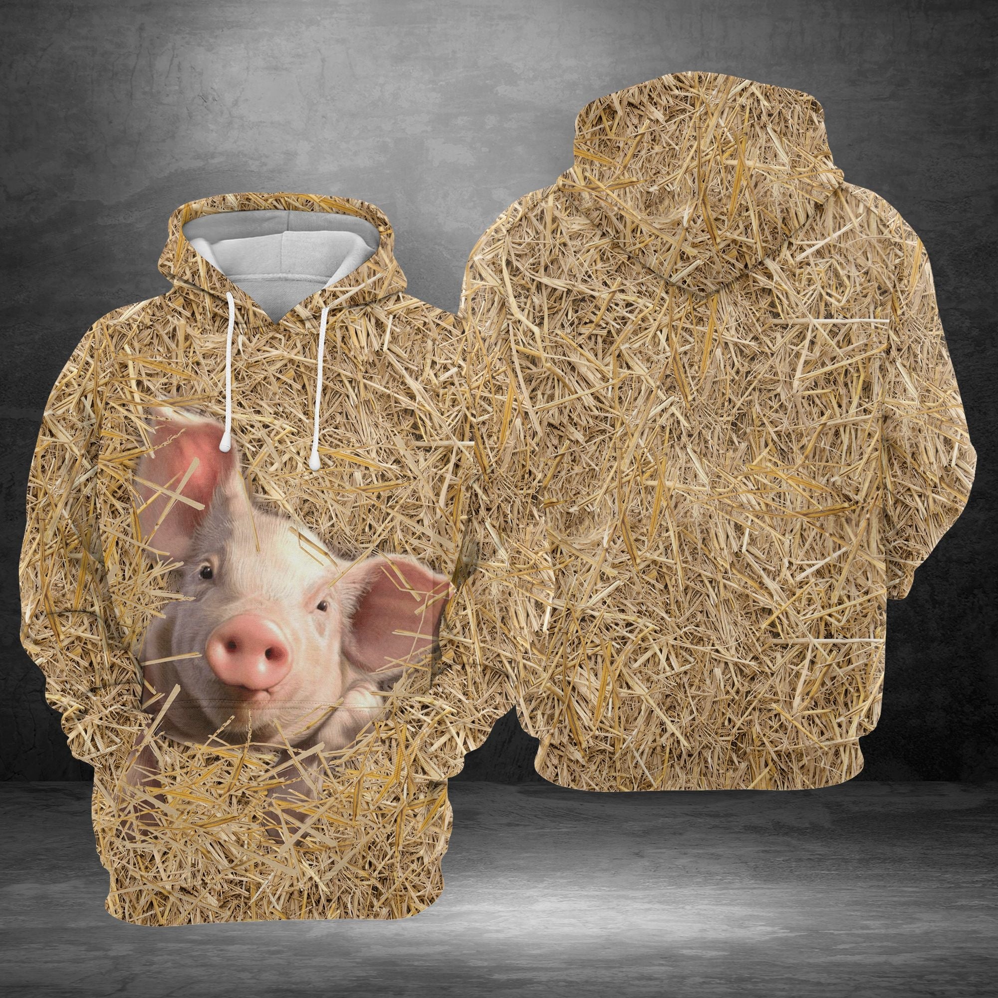 Hoodie Lovely Pig Pullover Premium Hoodie, Perfect Outfit For Men And Women On Christmas New Year Autumn Winter - Image 3