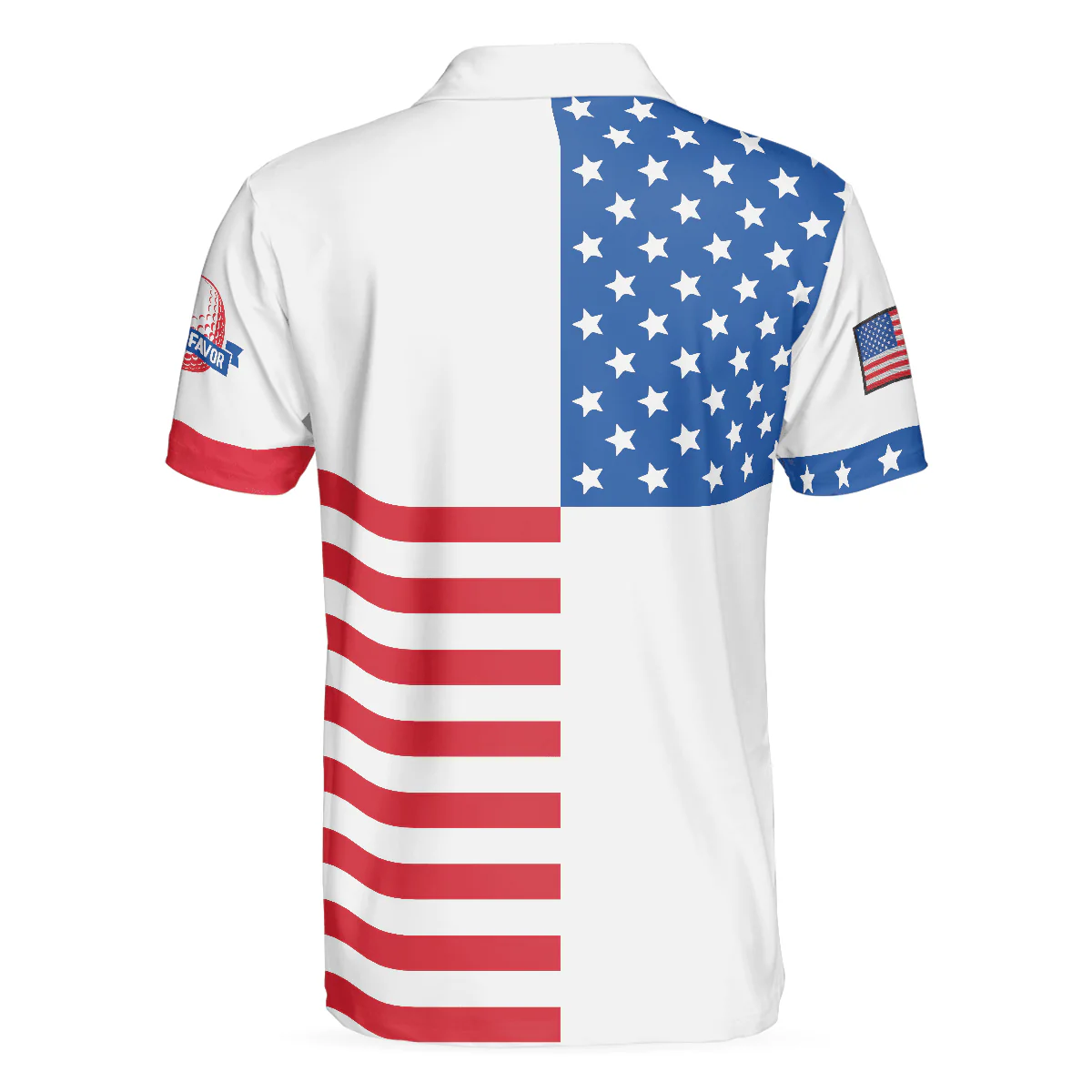 Horizontal Stripes Pattern Short Sleeve Golf Men Polo Shirt, American Flag Polo Shirt, Patriotic Golf Shirt For Men - Image 2