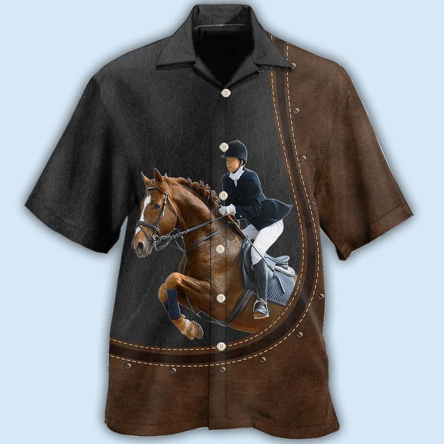 Horse Hawaiian Shirt For Summer - Horse Dressage Lover, Show Horseback Riding Hawaiian Shirt - Perfect Gift For Men, Horse Lovers - Image 2