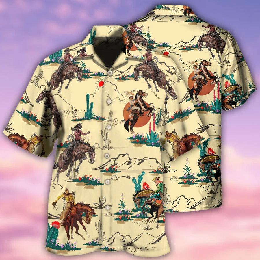 Horse Hawaiian Shirt For Summer - Horse Style Lover Lovely Hawaiian Shirt, Cowboys Hawaiian Shirt - Perfect Gift For Men, Horse Racing Lovers