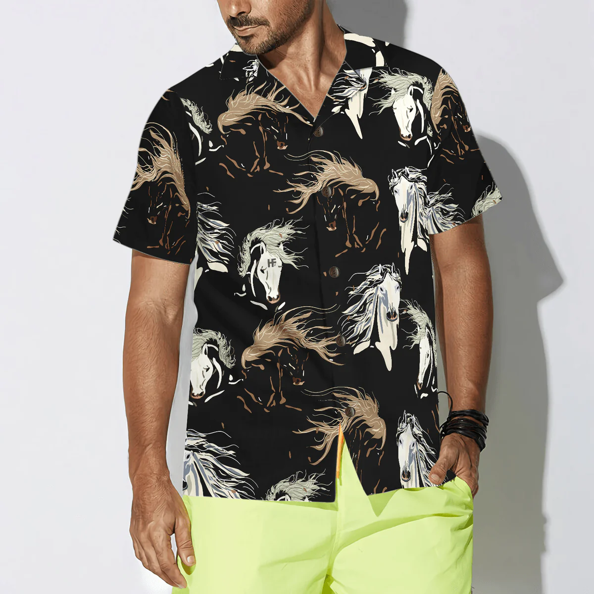 Horse Hawaiian Shirt, Galloping Horse Aloha Shirt For Men - Perfect Gift For Horse Lovers, Husband, Boyfriend, Friend, Family - Image 4