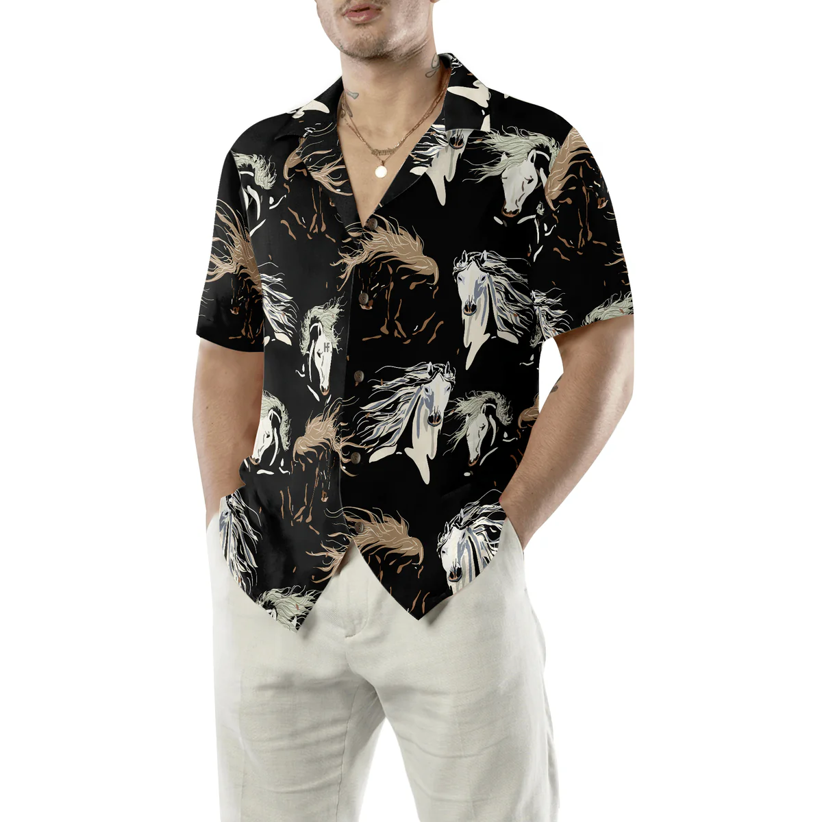 Horse Hawaiian Shirt, Galloping Horse Aloha Shirt For Men - Perfect Gift For Horse Lovers, Husband, Boyfriend, Friend, Family - Image 5