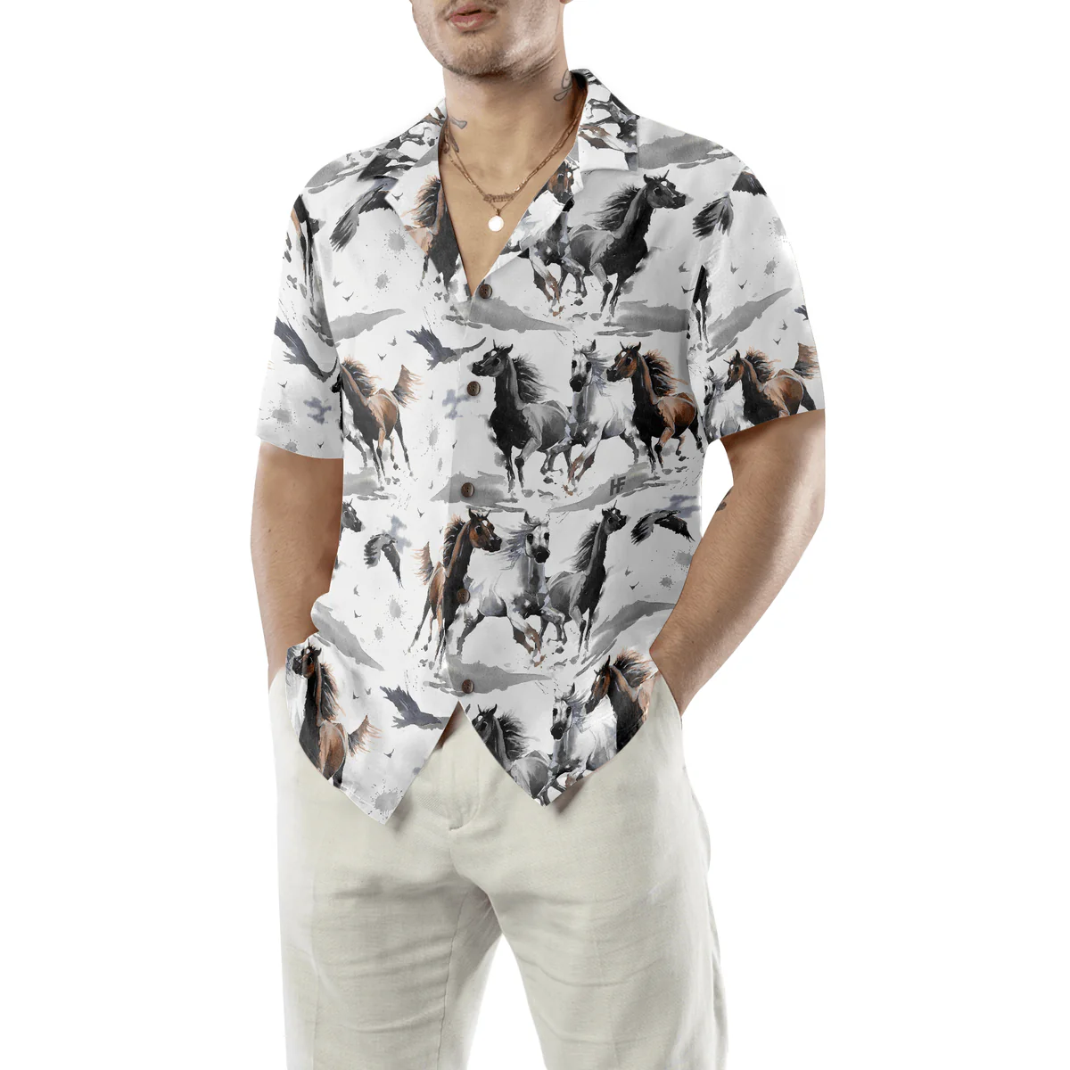 Horse Hawaiian Shirt, Racing Horse Aloha Shirt For Men - Perfect Gift For Horse Lovers, Husband, Boyfriend, Friend, Family - Image 5