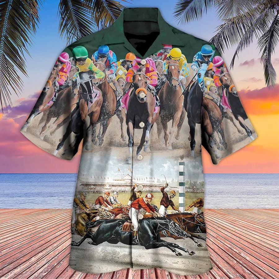 Horse Hawaiian Shirts For Summer - Horse Racing Great Horse Best Seat Hawaiian Shirt - Perfect Gift For Men, Horse Racing Lovers, Horse Lovers