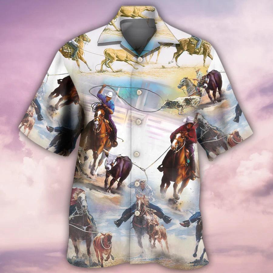 Horse Hawaiian Shirts For Summer - School Is Important But Team Roping Is Important Hawaiian Shirt - Perfect Gift For Men, Horse Racing Lovers - Image 2