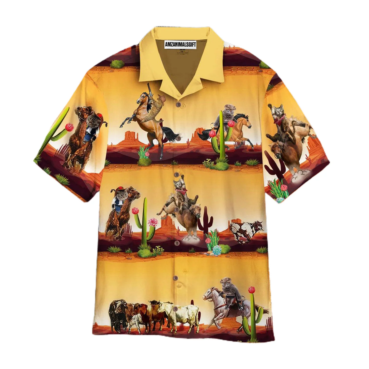 Horse Racing Hawaiian Shirt - Kentucky Derby Cowboy Cat Hawaiian Shirt - Perfect Gift For Men, Horse Lovers, Horse Racing Lover - Image 2