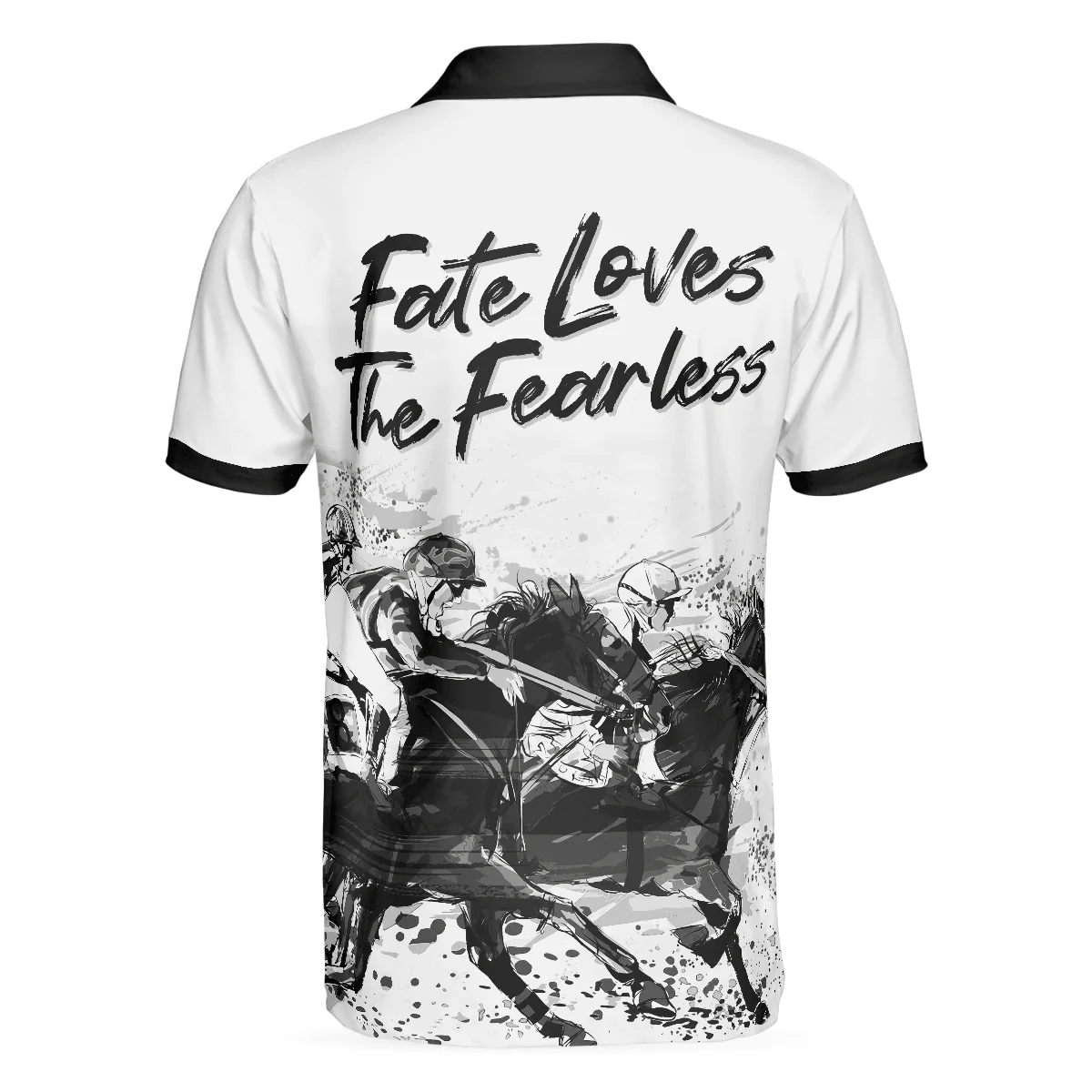 Horse Rider Men Polo Shirt, Fate Loves The Fearless Horse Riding Polo Shirt, Horse Riding Shirt For Men, Gifts for Equestrians - Image 2