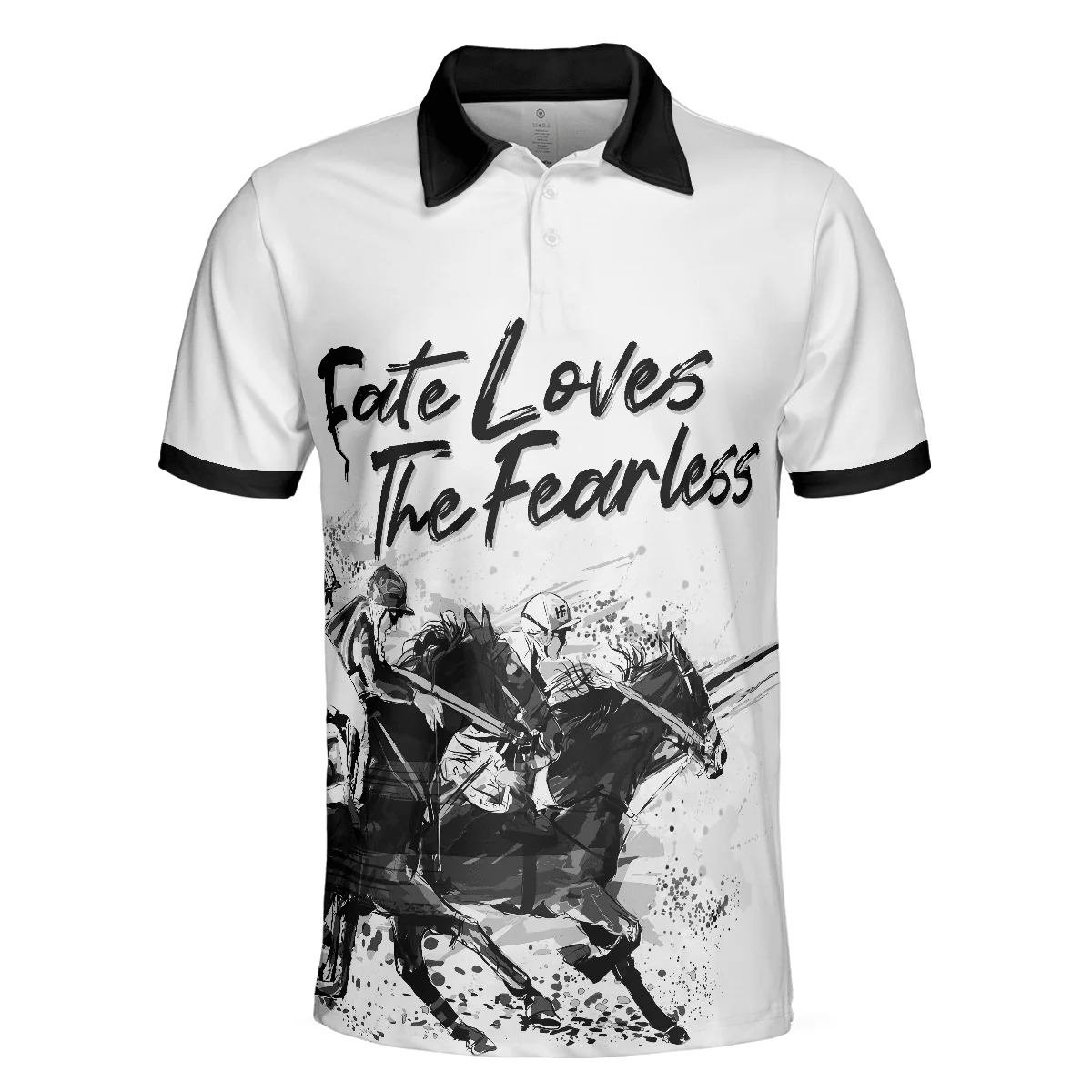 Horse Rider Men Polo Shirt, Fate Loves The Fearless Horse Riding Polo Shirt, Horse Riding Shirt For Men, Gifts for Equestrians - Image 3