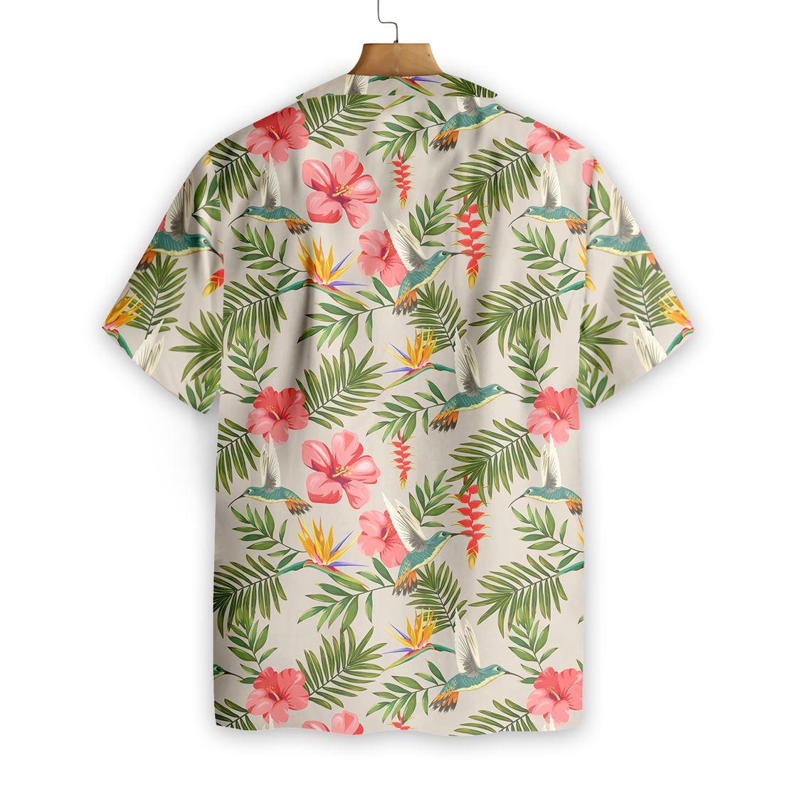 Hummingbird Hawaiian Shirt, Hummingbird Tropical Hibiscus Hawaiian Shirt, Gift For Husband, Wife, Boyfriend, Friend - Image 2