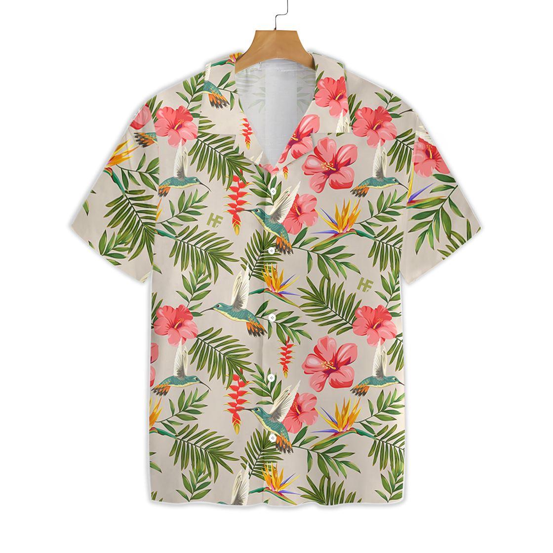 Hummingbird Hawaiian Shirt, Hummingbird Tropical Hibiscus Hawaiian Shirt, Gift For Husband, Wife, Boyfriend, Friend - Image 3